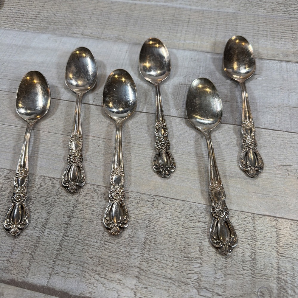 1847 Rogers Bros Grand Heritage Silverplate Teaspoons 1968 Vintage Set of 6